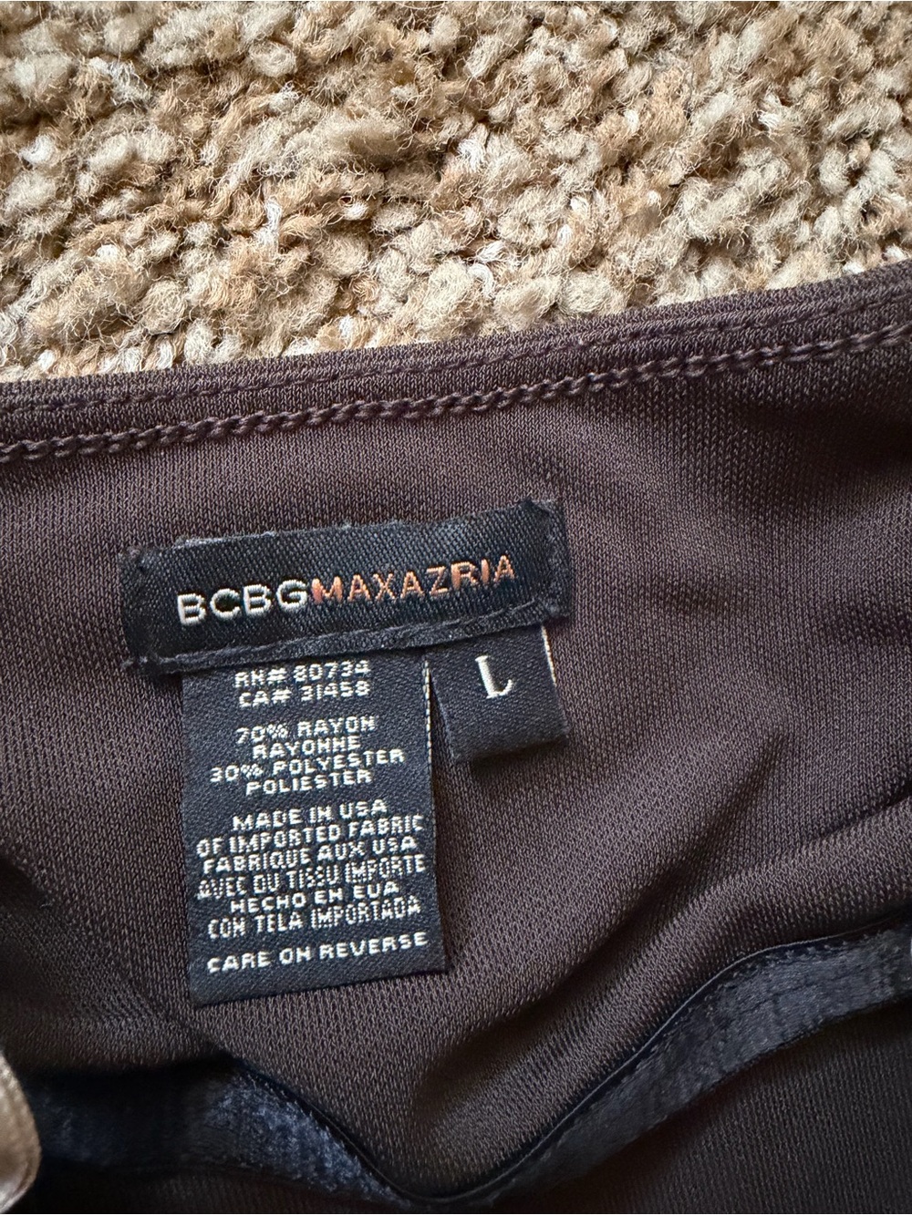 BCBG Brown Halter Midi Dress - Picture 2 of 5